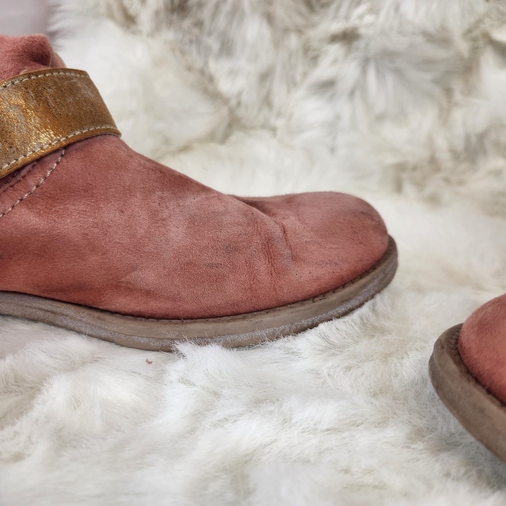 Sundance Suede Zip-Up Gold Buckle Booties - Picture 2 of 16